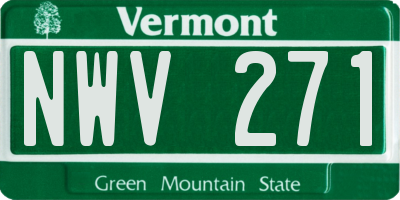 VT license plate NWV271