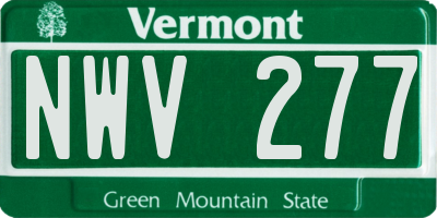 VT license plate NWV277