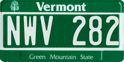 VT license plate NWV282