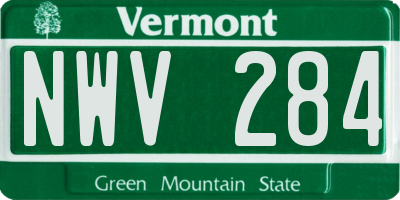 VT license plate NWV284