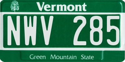 VT license plate NWV285