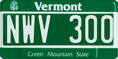 VT license plate NWV300