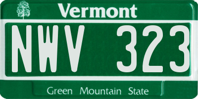 VT license plate NWV323
