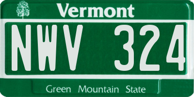 VT license plate NWV324