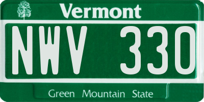 VT license plate NWV330