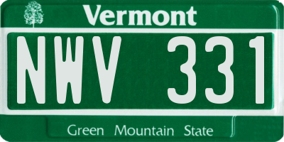VT license plate NWV331