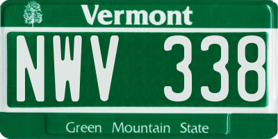 VT license plate NWV338