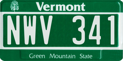 VT license plate NWV341