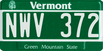 VT license plate NWV372