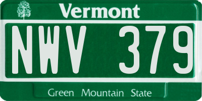 VT license plate NWV379