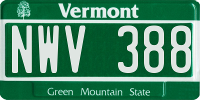 VT license plate NWV388