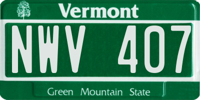 VT license plate NWV407