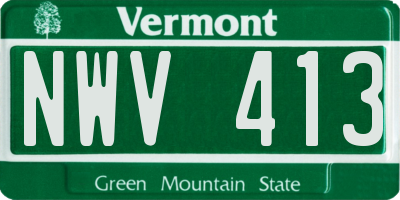VT license plate NWV413
