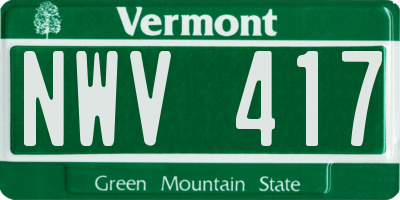 VT license plate NWV417