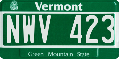 VT license plate NWV423
