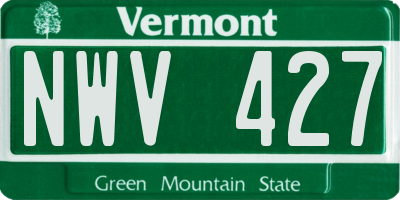 VT license plate NWV427