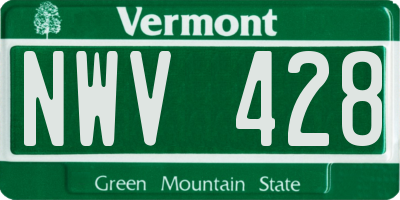 VT license plate NWV428