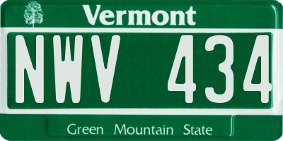 VT license plate NWV434