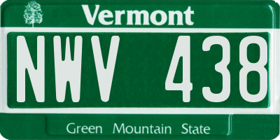 VT license plate NWV438