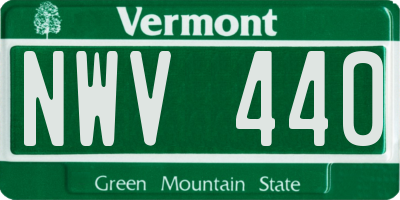 VT license plate NWV440