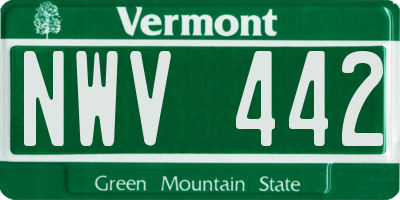 VT license plate NWV442