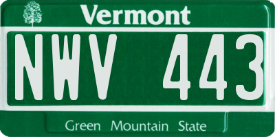 VT license plate NWV443
