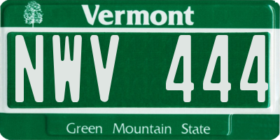 VT license plate NWV444