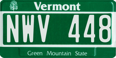 VT license plate NWV448