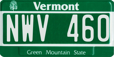 VT license plate NWV460