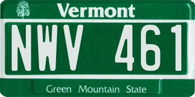 VT license plate NWV461