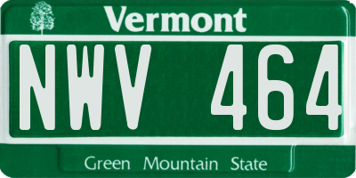 VT license plate NWV464