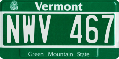 VT license plate NWV467