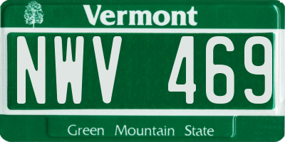 VT license plate NWV469
