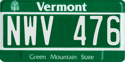 VT license plate NWV476