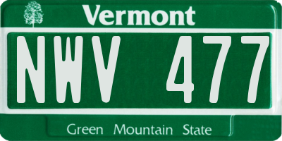 VT license plate NWV477