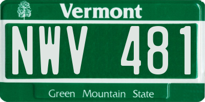 VT license plate NWV481