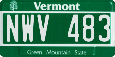 VT license plate NWV483