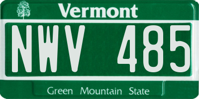 VT license plate NWV485