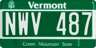 VT license plate NWV487