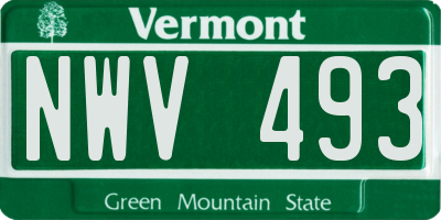 VT license plate NWV493