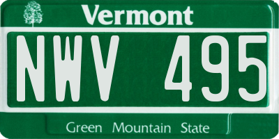 VT license plate NWV495