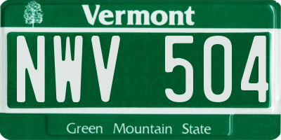 VT license plate NWV504