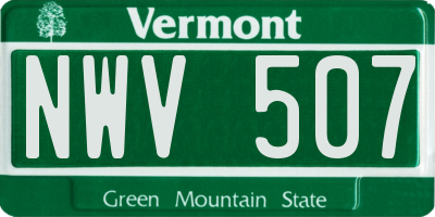 VT license plate NWV507