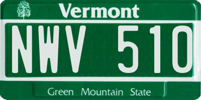 VT license plate NWV510