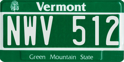 VT license plate NWV512