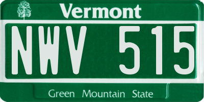VT license plate NWV515