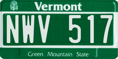 VT license plate NWV517