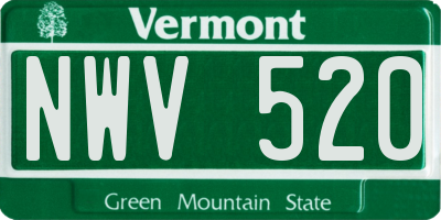 VT license plate NWV520