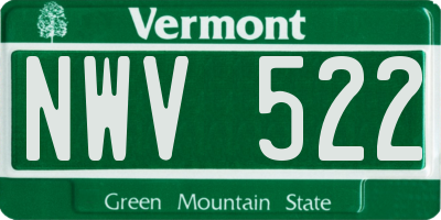 VT license plate NWV522