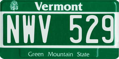VT license plate NWV529